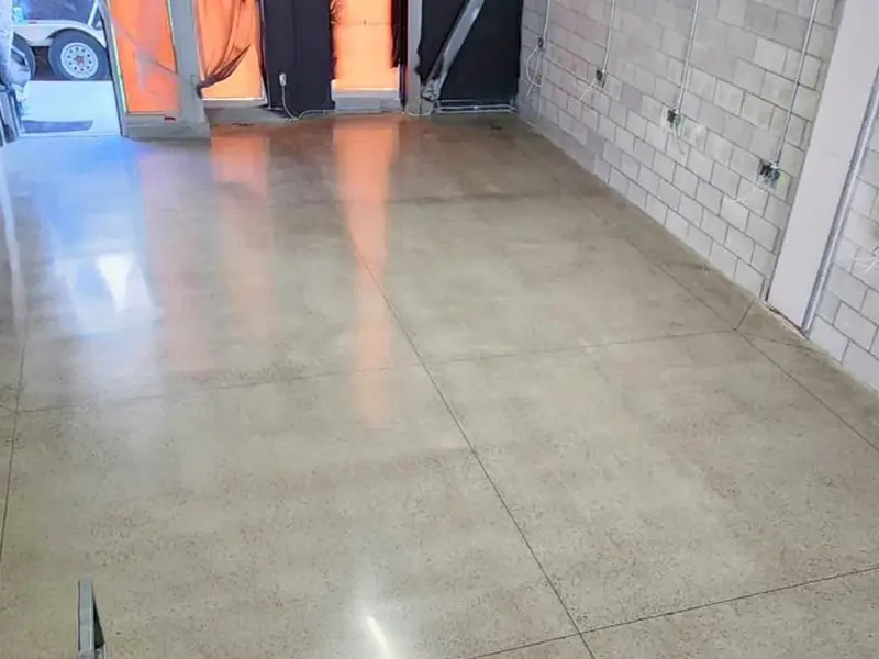 Polished concrete floor in a retail unit